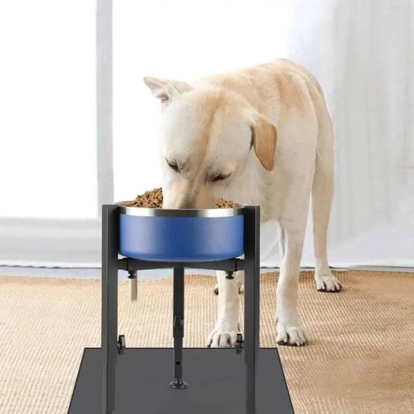 Wrought Iron Dog Bowl Stand Adjustable Height Adjustable Width Pet Feeder Rack Protect Cervical Spine Single/Double Bowls